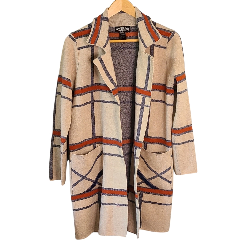 Oliver. O  Plaid Open Front Cardigan S
